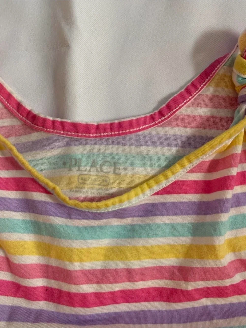 The Children's Place Multicolor Striped Tank Top - Pink, Yellow, Blue, Purple